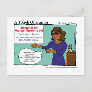 Carte Postale "Une touche d'Humour" Massages Thérapeutiques Limi