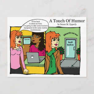 Carte Postale "Une touche d'humour" Salon de manucure Spa Massag