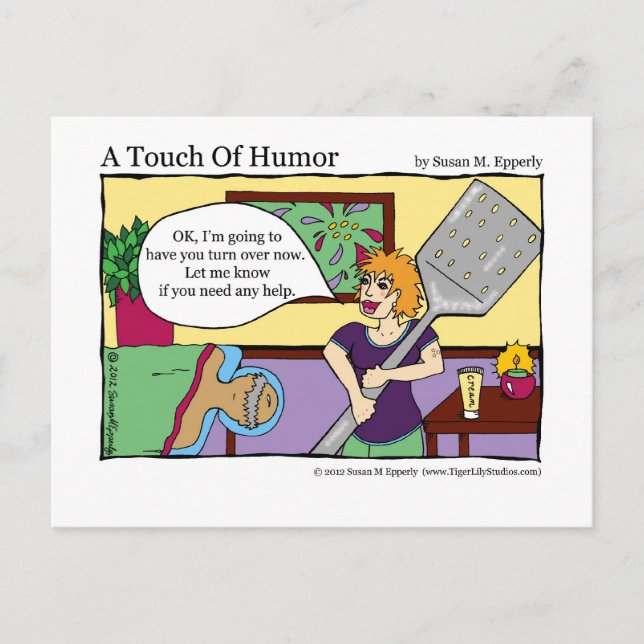 Carte Postale "Une touche d'Humour" Spatula Massage Therapy Comi (Devant)