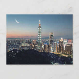 Carte Postale Une ville sous le clair de lune