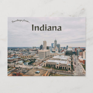 Carte Postale Une vue aérienne du centre-ville d'Indianapolis In