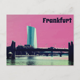 Carte Postale Une vue de Francfort & ciel rose