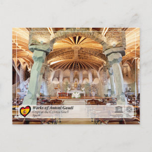 Carte Postale UNESCO - Antoni Gaud, Crypte à la Colonia G  ell