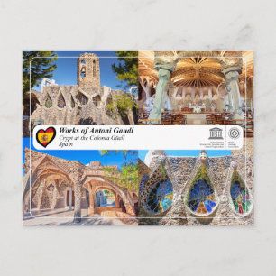 Carte Postale UNESCO - Antoni Gaud, Crypte à la Colonia G ￼ ell