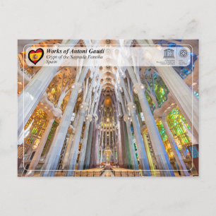 Carte Postale UNESCO - Antoni Gaudí - Sagrada Família - Crypte
