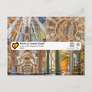 Carte Postale UNESCO - Antoni Gaudí - Sagrada Família - Crypte