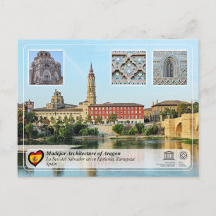 Carte Postale UNESCO Cathédrale du Sauveur de Saragosse (La Seo)