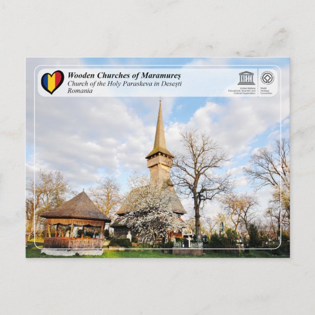 Carte Postale UNESCO - Église Sainte-Parascève à Desesti (Devant)