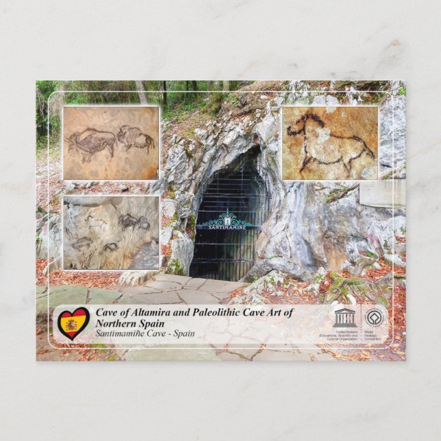Carte Postale UNESCO - Grotte de Santimamiñe / Cueva de Santimam (Devant)