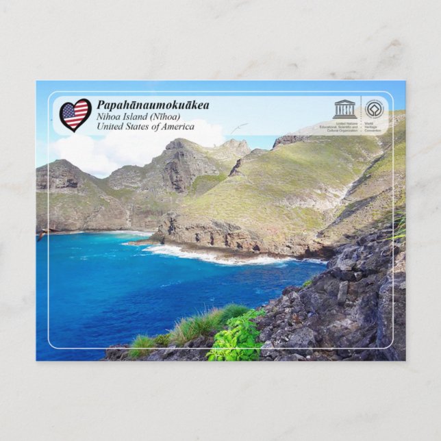 Carte Postale UNESCO - Papahānaumokuākea - île de Nihoa (Devant)