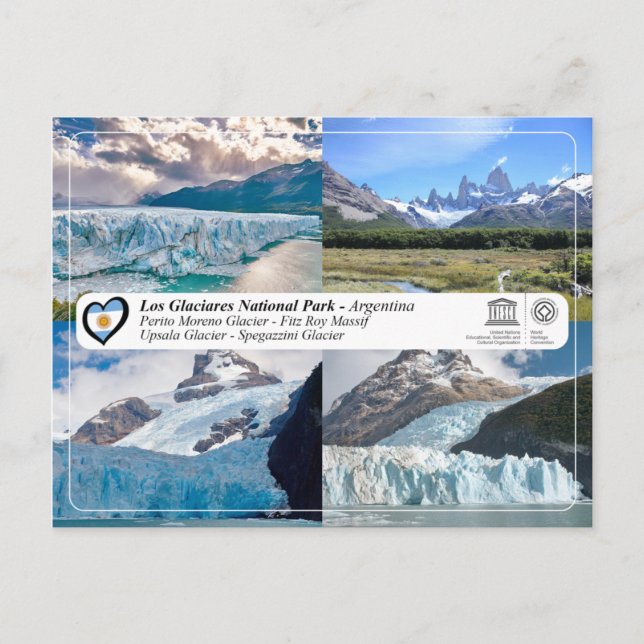 Carte Postale UNESCO - Parc national de Los Glaciares (Devant)