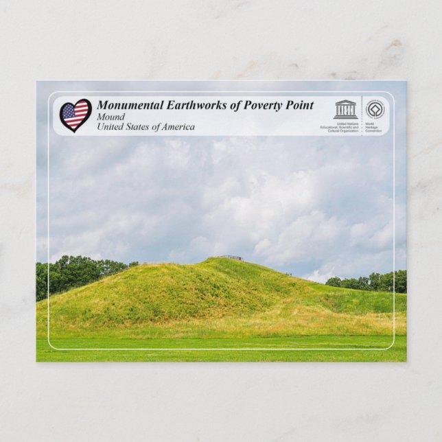 Carte Postale UNESCO - Terres monumentales de Poverty Point (Devant)