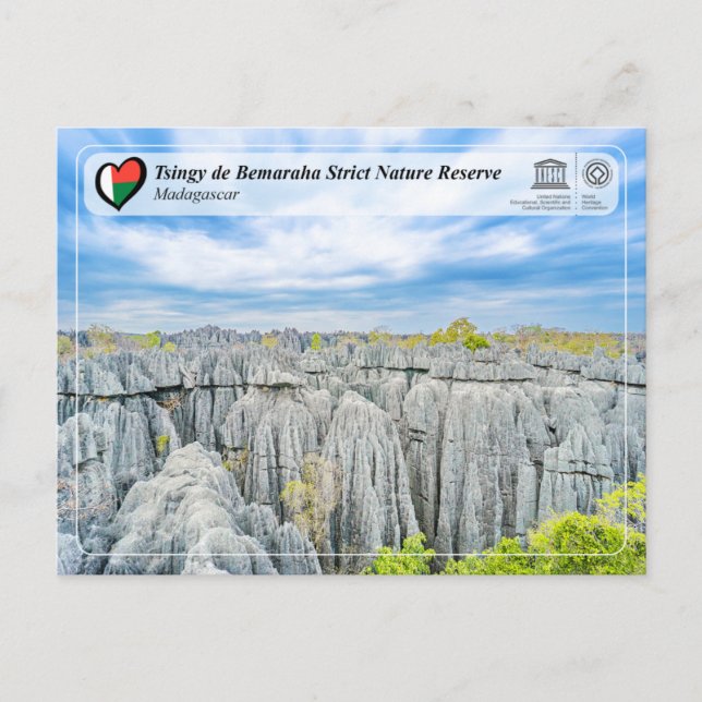 Carte Postale UNESCO - Tsingy de Bemaraha Strict Nature Reserve (Devant)