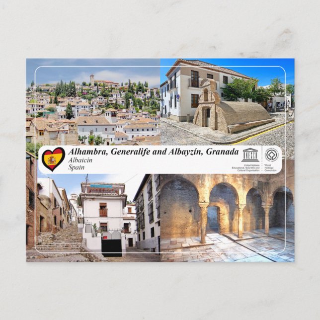 Carte Postale UNESCO WHS - Albayzín, Grenade (Devant)