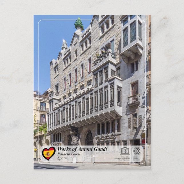 Carte Postale UNESCO WHS - Antoni Gaudí - Palacio Güell (Devant)