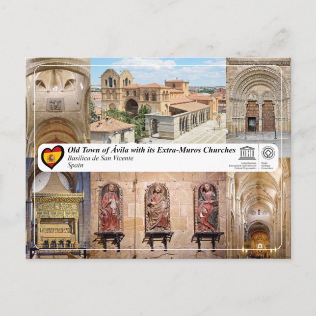 Carte Postale UNESCO WHS - Ávila - Basílica de San Vicente (Devant)