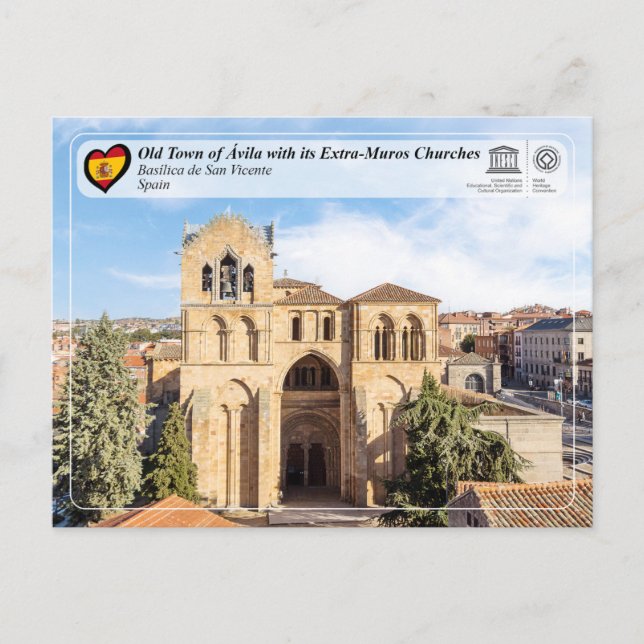 Carte Postale UNESCO WHS - Ávila - Basilique de San Vicente (Devant)