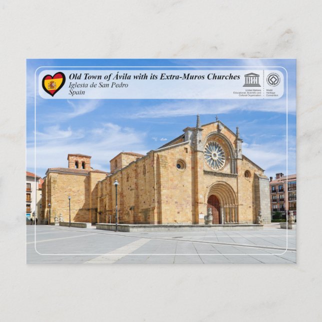Carte Postale UNESCO WHS - Ávila - Église de San Pedro (Devant)