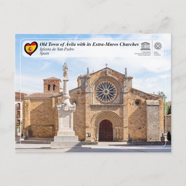 Carte Postale UNESCO WHS - Ávila - Iglesia de San Pedro (Devant)