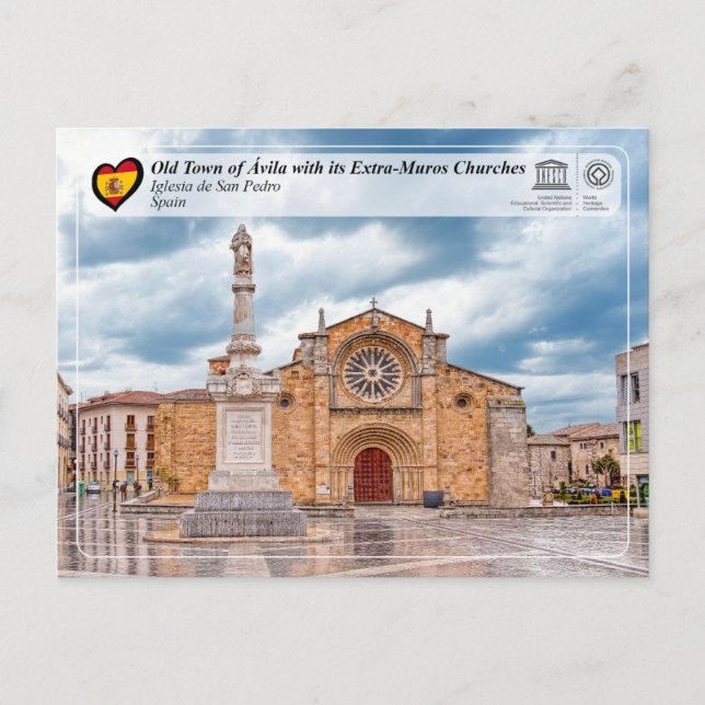 Carte Postale UNESCO WHS - Ávila - Iglesia de San Pedro (Devant)