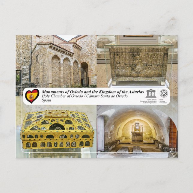 Carte Postale UNESCO WHS - Cámara Santa d'Oviedo (Devant)