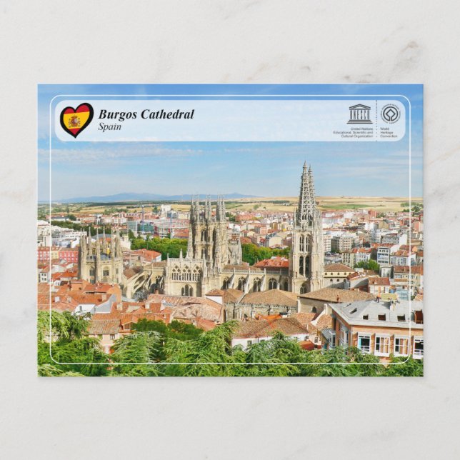 Carte Postale UNESCO WHS, Cathédrale de Burgos / Catedral de Bur (Devant)
