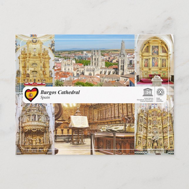 Carte Postale UNESCO WHS, Cathédrale de Burgos / Catedral de Bur (Devant)