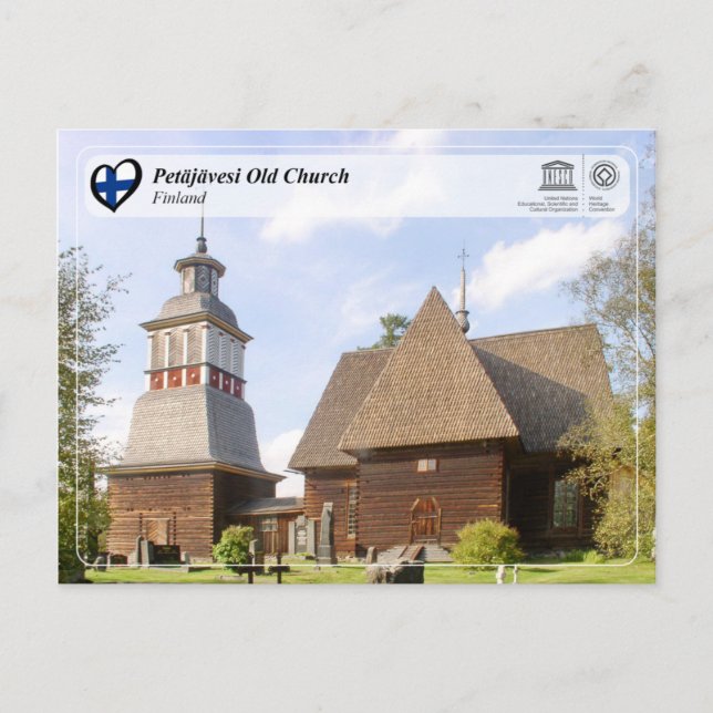 Carte Postale UNESCO WHS - Eglise ancienne Petäjävesi (Devant)