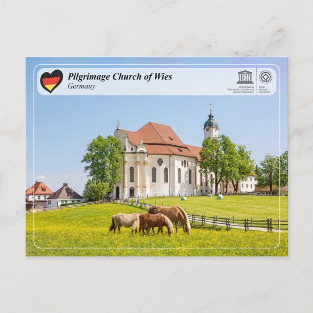 Carte Postale UNESCO WHS - Église de pèlerinage de Wies (Devant)
