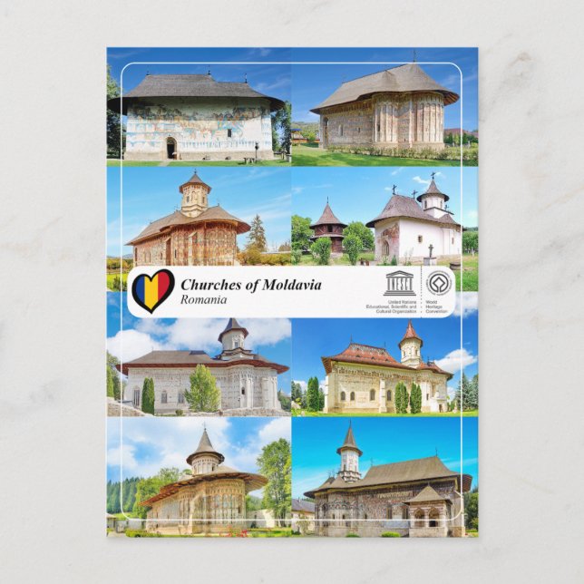Carte Postale UNESCO WHS - Églises de Moldavie (Devant)