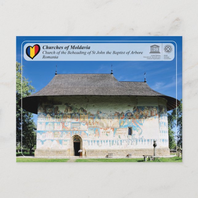 Carte Postale UNESCO WHS - Eglises de Moldavie - Arbore (Devant)