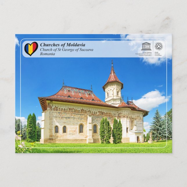 Carte Postale UNESCO WHS - Églises de Moldavie - Suceava (Devant)