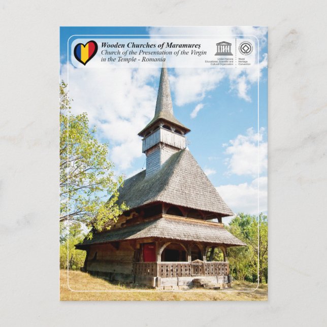 Carte Postale UNESCO WHS - Églises en bois de Bârsana (Devant)