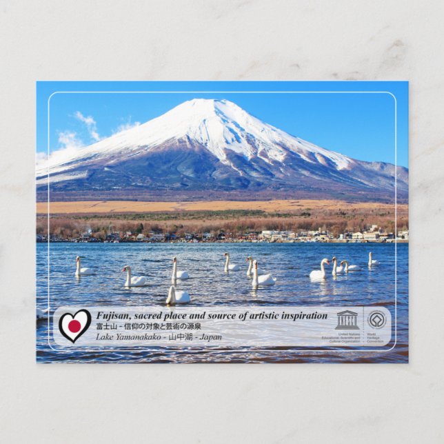 Carte Postale UNESCO WHS - Fujisan - Lac Yamanakako - 山 中 湖 (Devant)