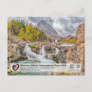 Carte Postale UNESCO WHS - Glacier NP - Swiftcurrent Falls Post