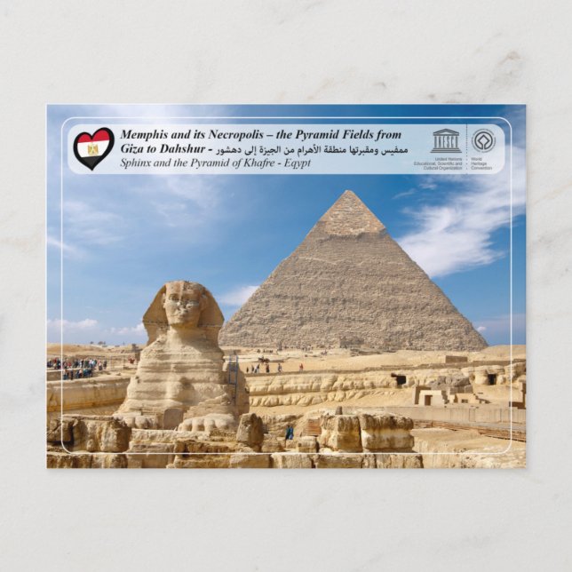 Carte Postale UNESCO WHS - La Pyramide de Khafre (Chephren) (Devant)