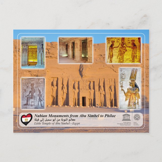 Carte Postale UNESCO WHS - Monuments Nubiens - Abu Simbel (Devant)