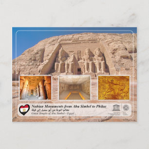 Carte Postale UNESCO WHS - Monuments Nubiens - Abu Simbel