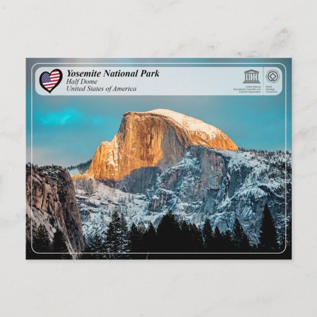 Carte Postale UNESCO WHS - Parc national Yosemite - Demi-Dôme (Devant)