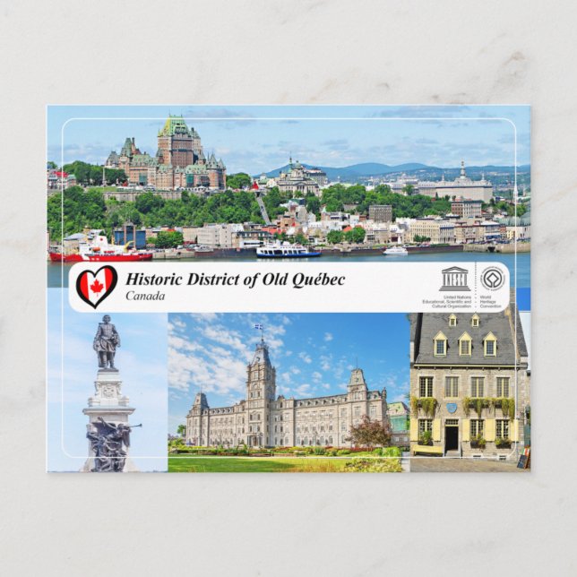 Carte Postale UNESCO WHS - Quartier historique du Vieux-Québec (Devant)