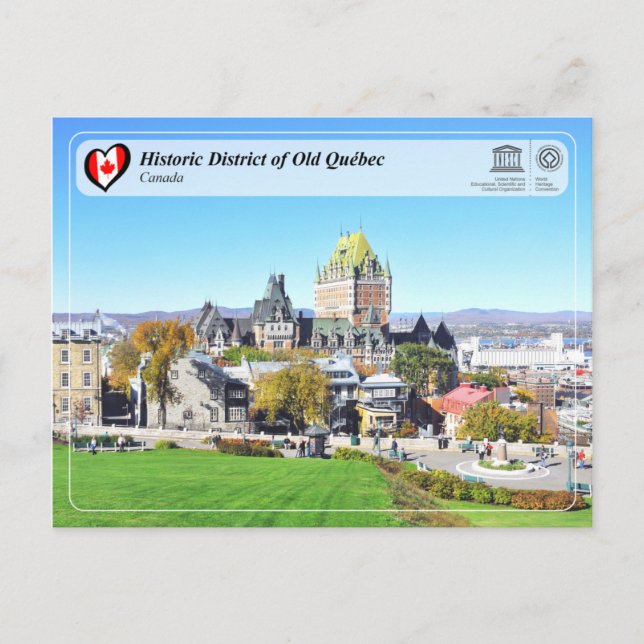 Carte Postale UNESCO WHS - Quartier historique du Vieux-Québec (Devant)