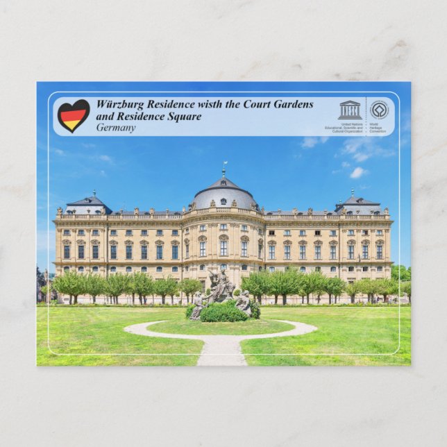 Carte Postale UNESCO WHS - Résidence Würzburg (Devant)