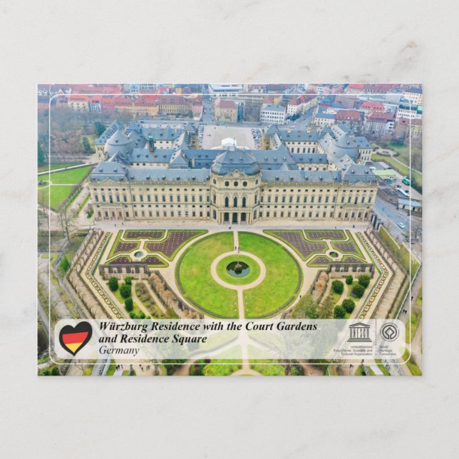 Carte Postale UNESCO WHS - Résidence Würzburg (Devant)
