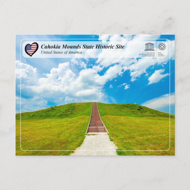 Carte Postale UNESCO WHS - Site historique d'état de Cahokia Mou (Devant)