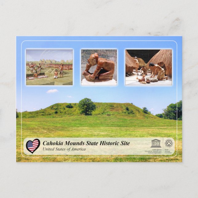 Carte Postale UNESCO WHS - Site historique d'état de Cahokia Mou (Devant)