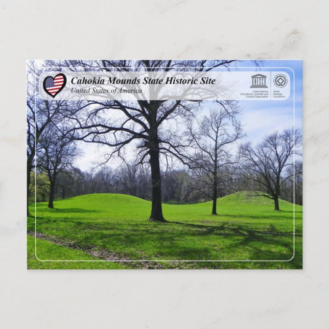 Carte Postale UNESCO WHS - Site historique d'état de Cahokia Mou (Devant)