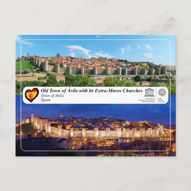 Carte Postale UNESCO WHS - Vieille ville d'Ávila et ses murs (Devant)