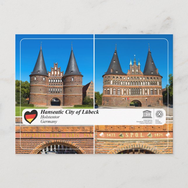 Carte Postale UNESCO WHS - Ville hanséatique de Lübeck - Holsten (Devant)