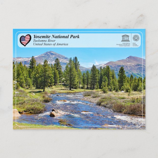 Carte Postale UNESCO WHS - Yosemite NP - Tuolumne River Postcard (Devant)