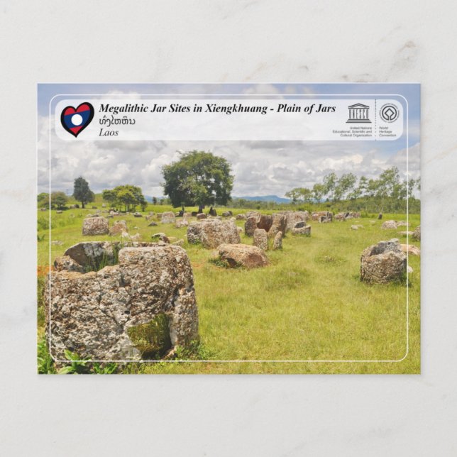 Carte Postale UNESCO - Xiengkhuang - Plaine des Jarres - ທົ່ງໄຫຫ (Devant)